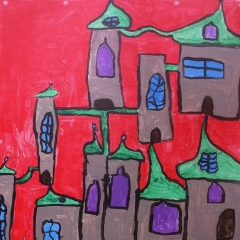 ville,ruelles,dessin,